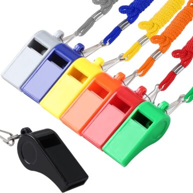 SANNIX 7 Pack Plastic Whistles Coaches Referee Whistles with Lanyards Colorful for Sports Whistles Football Basketball Training Gyms Emergency